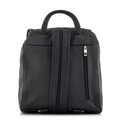 Elegancki Czarny Plecak Damski z Miękkiej Skóry Naturalnej Telimene 15 - 3 Elegancki Czarny Plecak Damski z Miękkiej Skóry Naturalnej Telimene 15 - 3