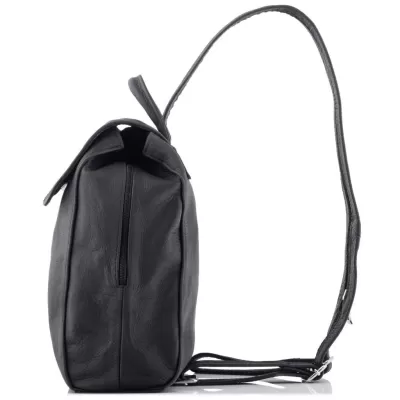 Elegancki Czarny Plecak Damski z Miękkiej Skóry Naturalnej Telimene 15 - 2 Elegancki Czarny Plecak Damski z Miękkiej Skóry Naturalnej Telimene 15 - 2