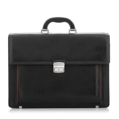 Ciemnobrązowa Teczka Skórzana z paskiem na Ramię BN93 - 1