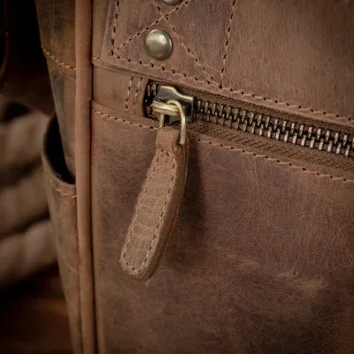 Brązowa Torba do Pracy Męska vintage z Klapą Skórzana Outlander BL161 - 4