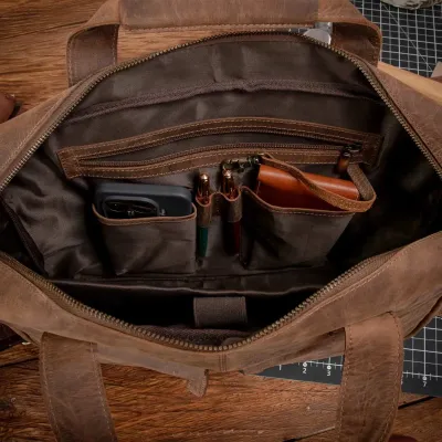 Brązowa Torba Męska Skóra Naturalna Vintage na Laptopa 15,6 Outlander BL131 - 6