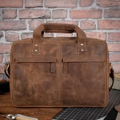 Brązowa Torba Męska Skóra Naturalna Vintage na Laptopa 15,6 Outlander BL131 - 2