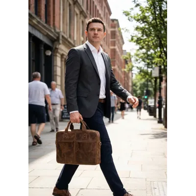Brązowa Torba Męska Skóra Naturalna Vintage na Laptopa 15,6 Outlander BL131 - 4