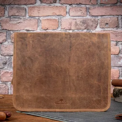 Brązowa Torba na Ramię Męska Skórzana z gładką Klapą Vintage Outlander BH73SBH - 1