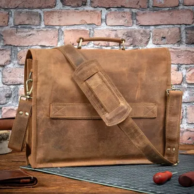 Brązowa Torba Męska do pracy Skórzana Vintage na Laptopa 15,6 Outlander BH72SBH - 3