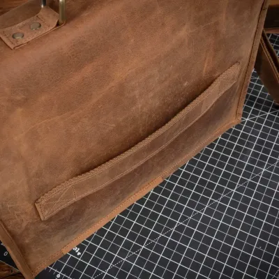 Brązowa Torba Męska do pracy Skórzana Vintage na Laptopa 15,6 Outlander BH72SBH - 4