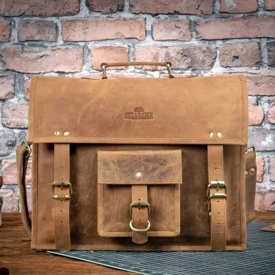 Brązowa Torba Męska do pracy Skórzana Vintage na Laptopa 15,6 Outlander BH72SBH - 1