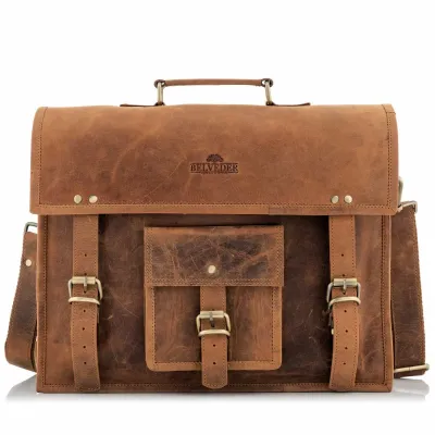Brązowa Torba Męska do pracy Skórzana Vintage na Laptopa 15,6 Outlander BH72SBH - 15