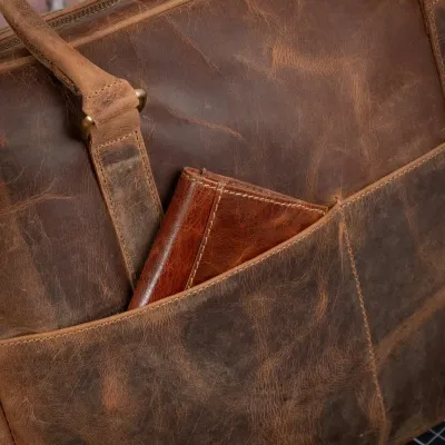 Torba na Laptopa 15,6 Skórzana Retro Vintage brązowa Outlander BVL92SBH - 7