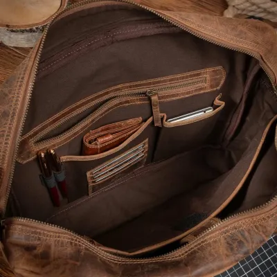 Torba na Laptopa 15,6 Skórzana Retro Vintage brązowa Outlander BVL92SBH - 10