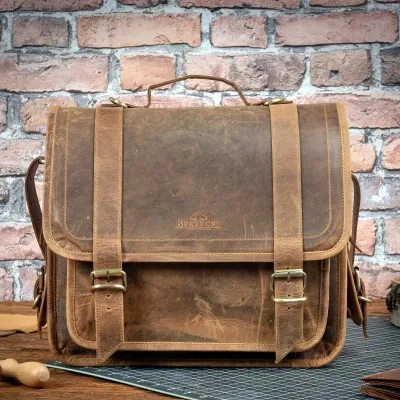 Tornister Plecak i Torba Skórzany Vintage Retro brązowy Outlander BR91SBH - 2