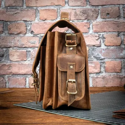 Tornister Plecak i Torba Skórzany Vintage Retro brązowy Outlander BR91SBH - 3
