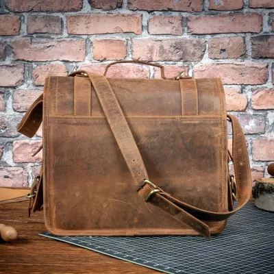 Tornister Plecak i Torba Skórzany Vintage Retro brązowy Outlander BR91SBH - 8