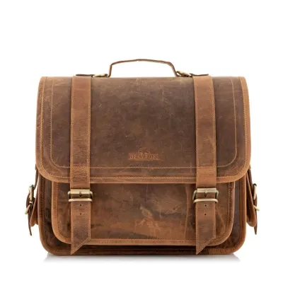 Tornister Plecak i Torba Skórzany Vintage Retro brązowy Outlander BR91SBH - 13