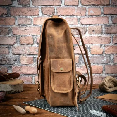 Tornister Plecak Skórzany Vintage Unisex na Laptopa 15,6 brązowy Outlander BT09SBH - 6
