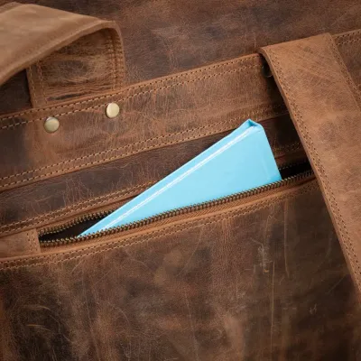 Tornister Plecak Skórzany Vintage Unisex na Laptopa 15,6 brązowy Outlander BT09SBH - 14