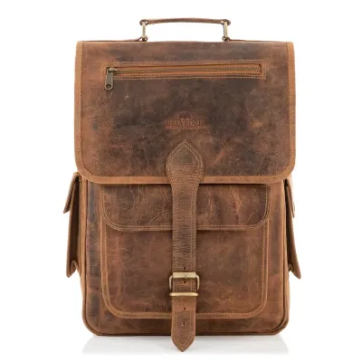 Tornister Plecak Skórzany Vintage Unisex na Laptopa 15,6 brązowy Outlander BT09SBH - 17