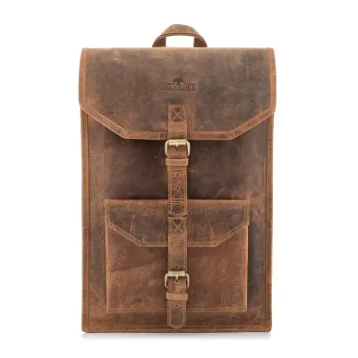 Tornister Plecak Skórzany na Laptopa 15,6 do pracy Vintage Unisex brązowy Outlander BT06SBH - 13