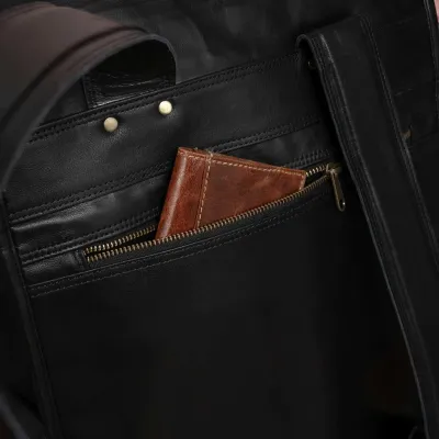 Tornister Plecak na Laptopa 17,3 Skórzany Vintage Unisex czarny Outlander BT09GA