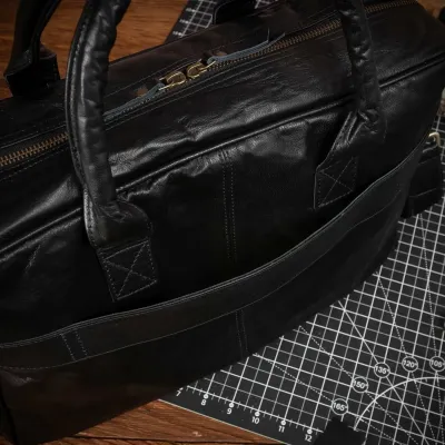 Torba na Laptopa 15,6 Skóra Naturalna do Pracy na Dokumenty Czarna S24GA - 8