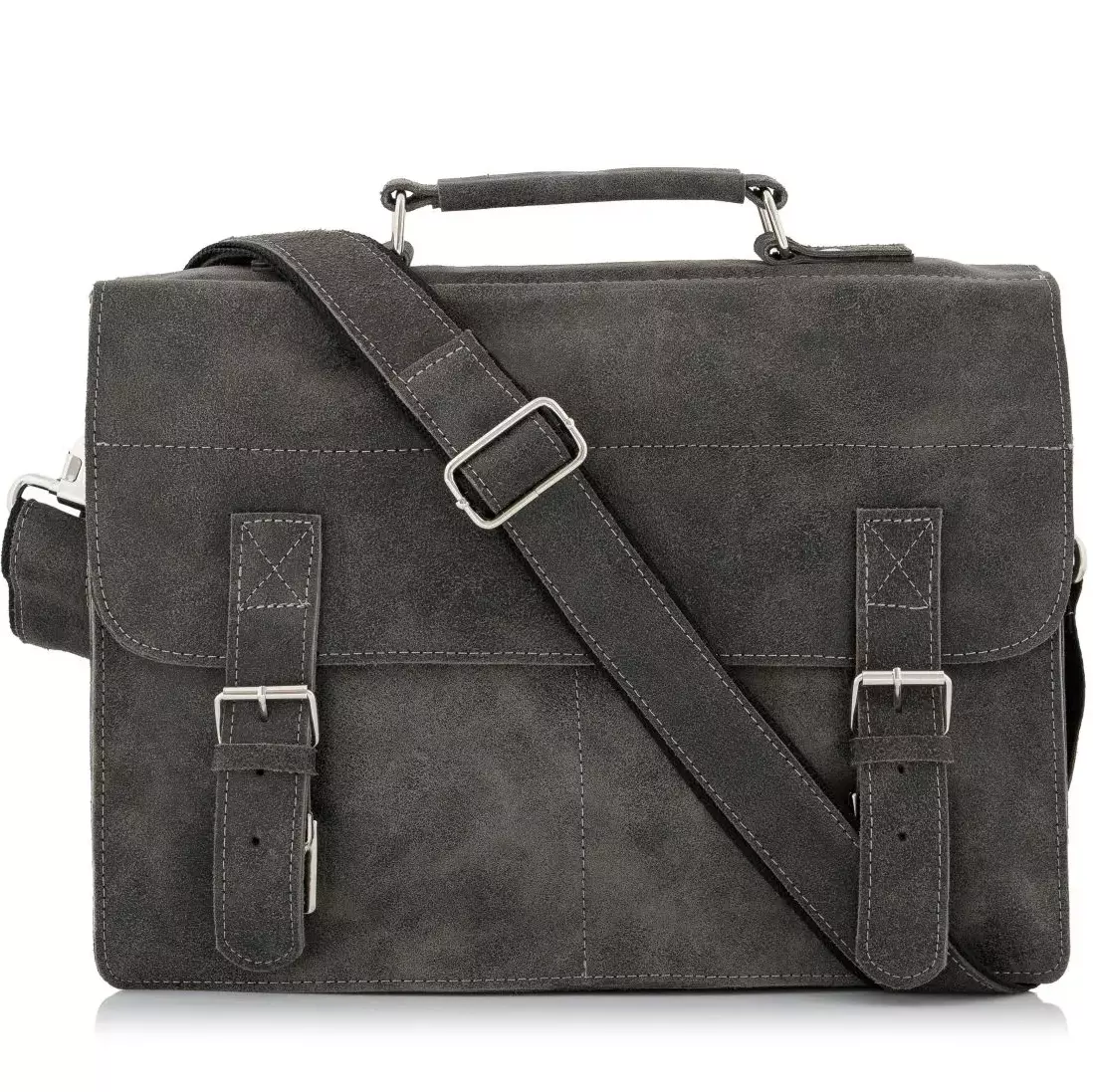 czarna torba meska do pracy ze skory naturalnej zamszowej bv35