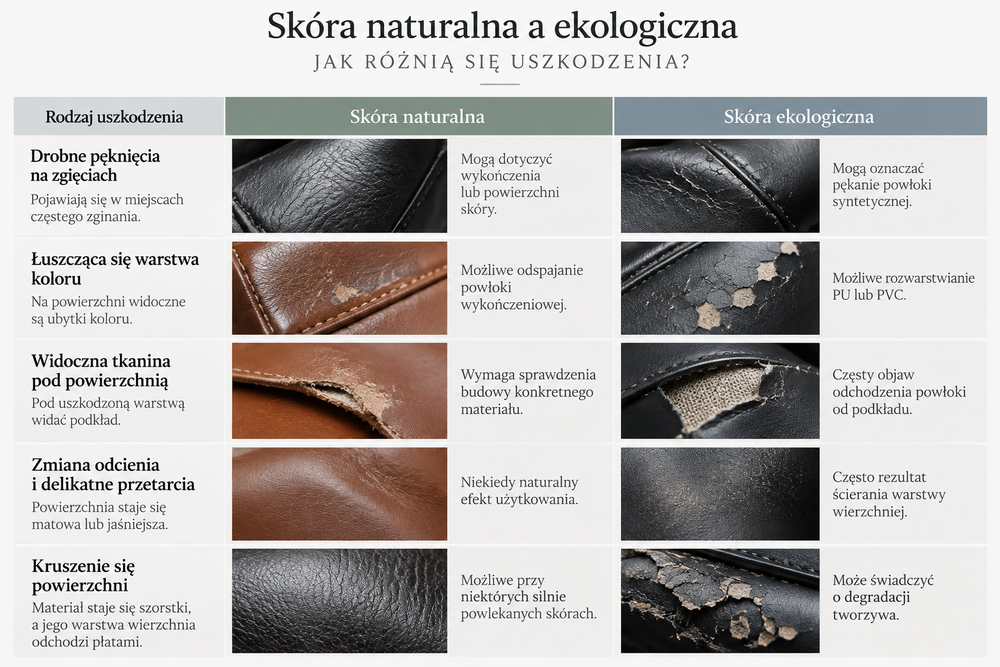 czym roznia sie uszkodzenia skora naturalna a ekologiczna