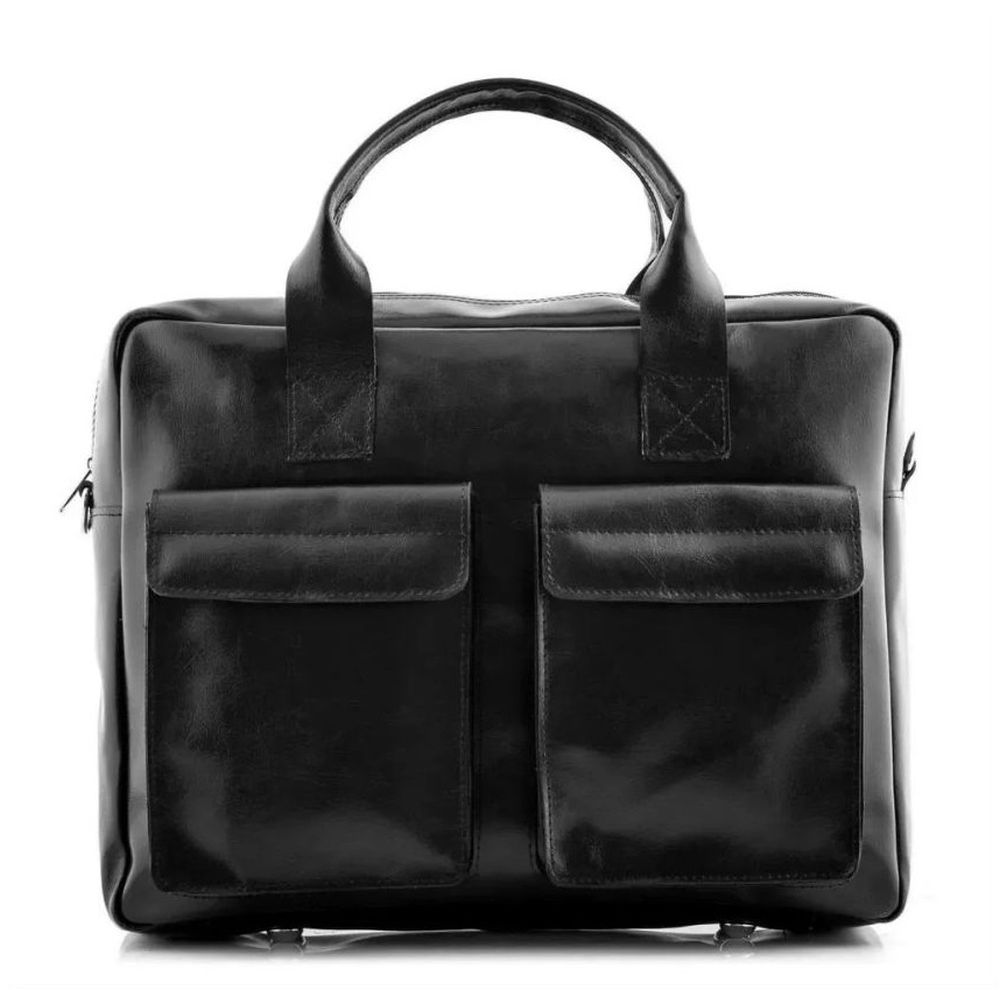 elegancka torba na laptopa 156 skorzana lakierowana czarna bvl82